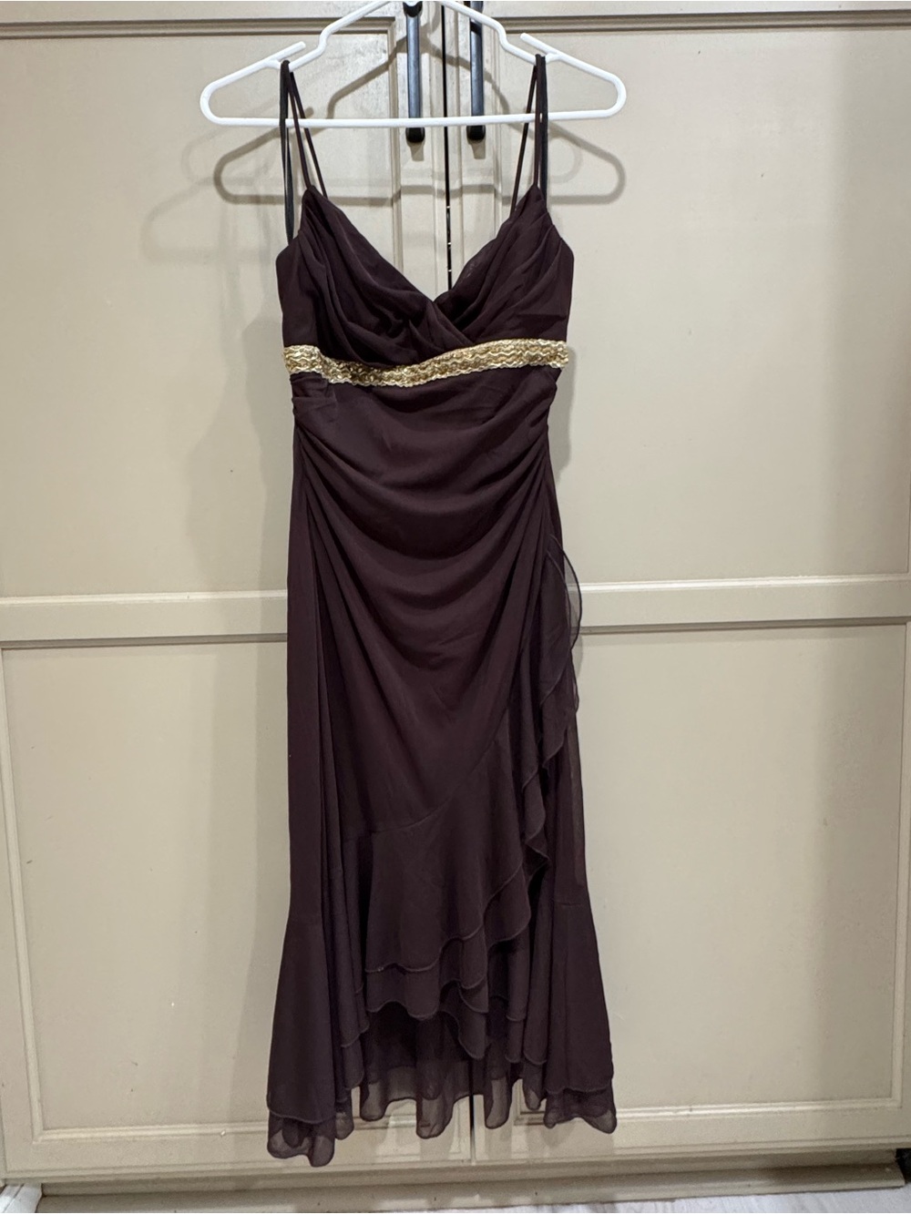 Vintage 90s Y2K City Triangles Whimsigoth Ruffle Midi Dress - Size L